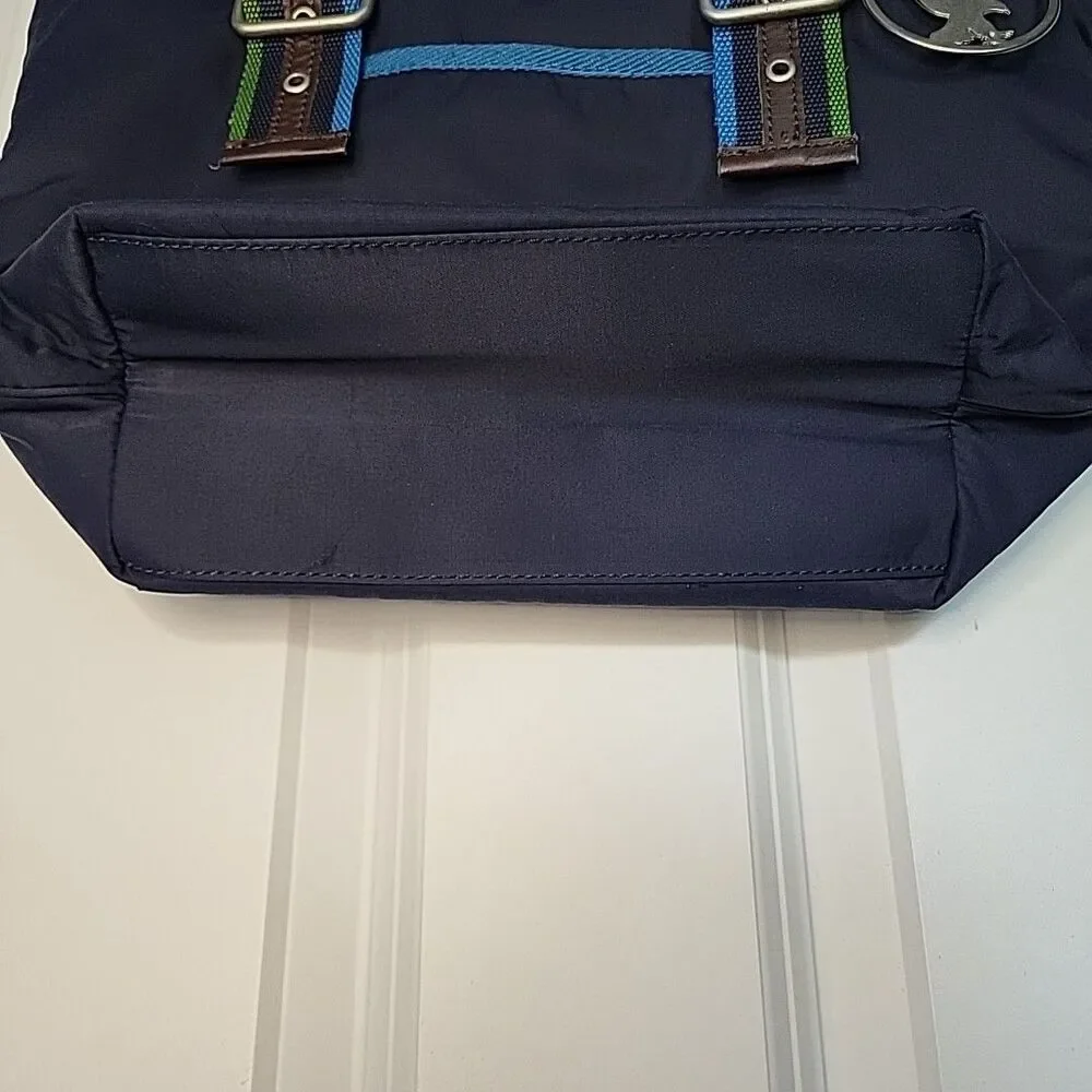 Y2K American Eagle‎ Navy Blue Buckle Tote Bag with Keychain Logo
